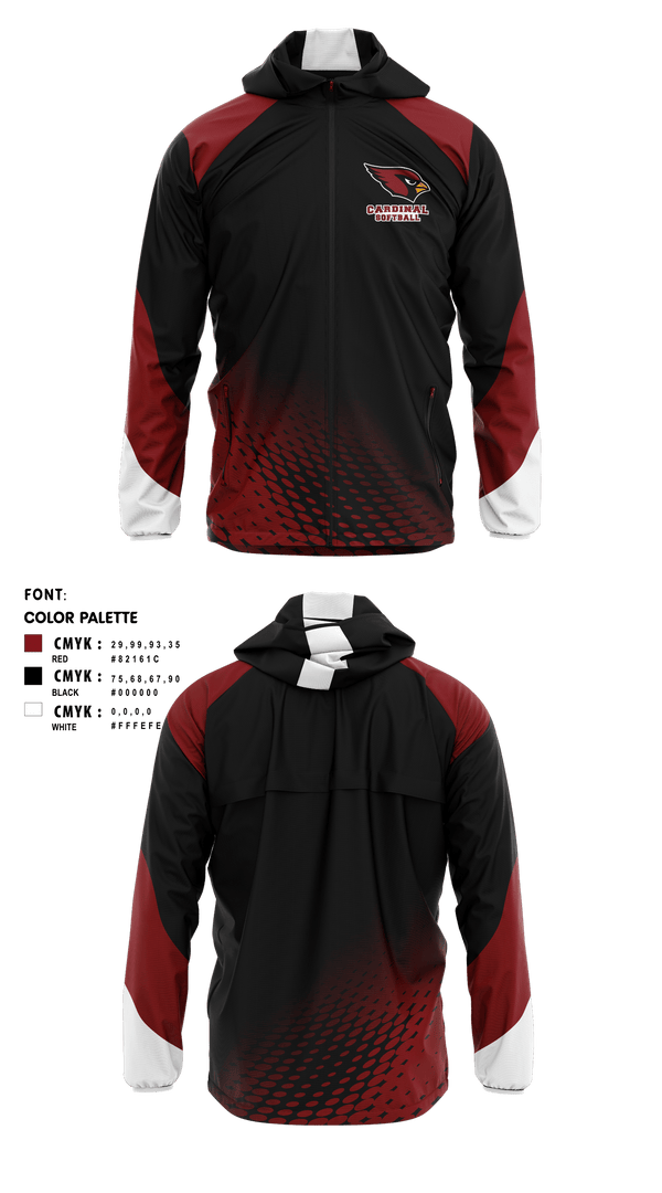 Windbreaker, Pompton Lakes Cardinals, Softball, Teamtime, Team time, sublimation, custom sports apparel, team uniforms, spirit wear, spiritwear, sports uniforms, custom shirts, team store, custom team store, fundraiser sports, apparel fundraiser