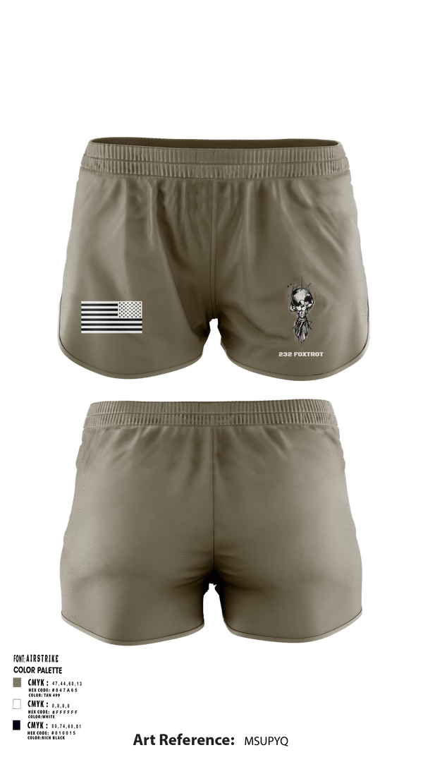 Women's Shorts, 232 Foxtrot, Army, Teamtime, Team time, sublimation, custom sports apparel, team uniforms, spirit wear, spiritwear, sports uniforms, custom shirts, team store, custom team store, fundraiser sports, apparel fundraiser