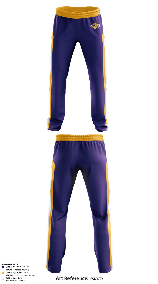Sweatpants, Los angles lakers, Men's Basketball, Teamtime, Team time, sublimation, custom sports apparel, team uniforms, spirit wear, spiritwear, sports uniforms, custom shirts, team store, custom team store, fundraiser sports, apparel fundraiser