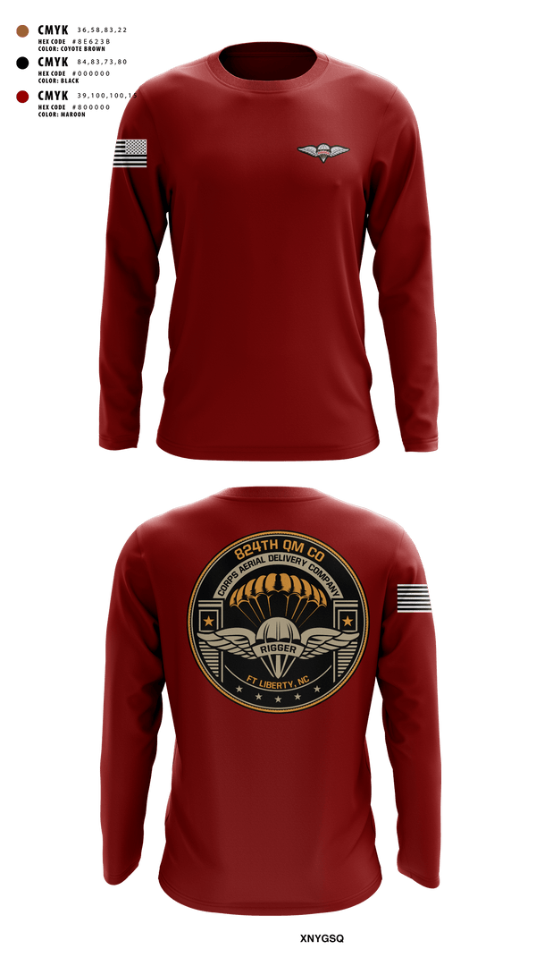 Long Sleeve Performance Shirt, 824th QM CO (CADC-A), Army, Teamtime, Team time, sublimation, custom sports apparel, team uniforms, spirit wear, spiritwear, sports uniforms, custom shirts, team store, custom team store, fundraiser sports, apparel fundraiser