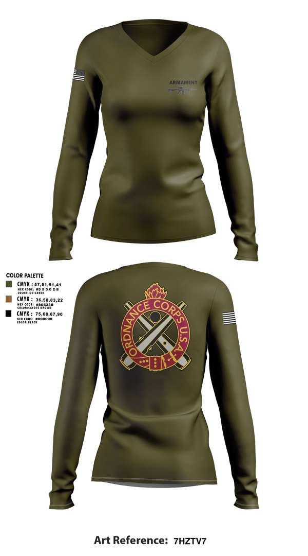 Women's Long Sleeve Vneck Shirt, Armament, Army, Teamtime, Team time, sublimation, custom sports apparel, team uniforms, spirit wear, spiritwear, sports uniforms, custom shirts, team store, custom team store, fundraiser sports, apparel fundraiser