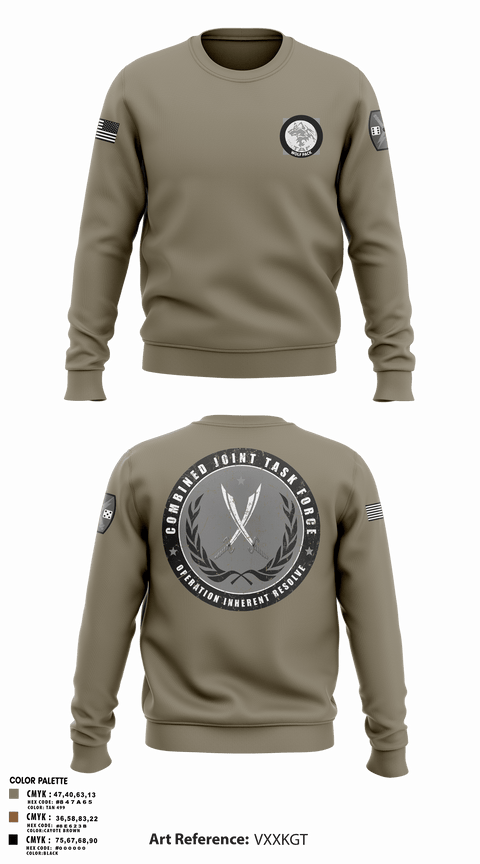 Crew Neck Sweatshirt, 65th FAB, Army, Teamtime, Team time, sublimation, custom sports apparel, team uniforms, spirit wear, spiritwear, sports uniforms, custom shirts, team store, custom team store, fundraiser sports, apparel fundraiser