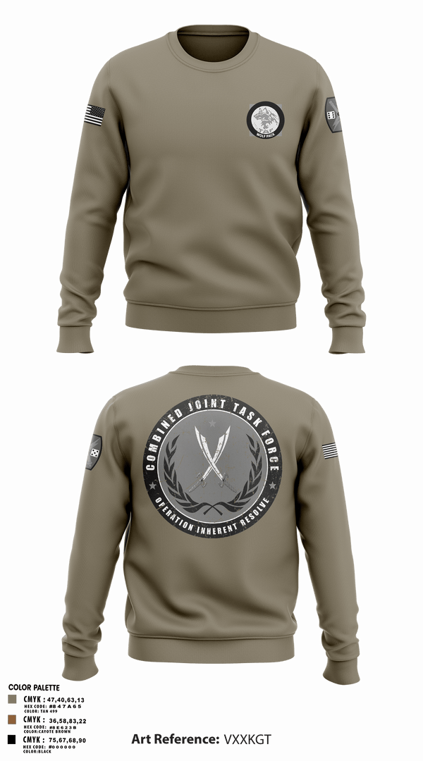 Crew Neck Sweatshirt, 65th FAB, Army, Teamtime, Team time, sublimation, custom sports apparel, team uniforms, spirit wear, spiritwear, sports uniforms, custom shirts, team store, custom team store, fundraiser sports, apparel fundraiser