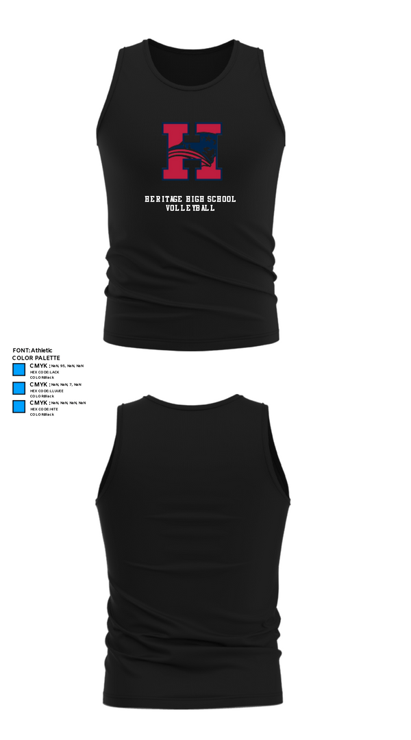 Tank Top, Heritage High School Volleyball, Women's Volleyball, Teamtime, Team time, sublimation, custom sports apparel, team uniforms, spirit wear, spiritwear, sports uniforms, custom shirts, team store, custom team store, fundraiser sports, apparel fundraiser