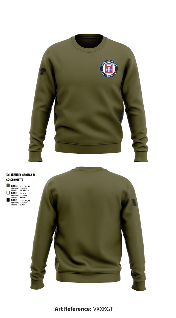 Crew Neck Sweatshirt, 82nd Airborne Division, Army, Teamtime, Team time, sublimation, custom sports apparel, team uniforms, spirit wear, spiritwear, sports uniforms, custom shirts, team store, custom team store, fundraiser sports, apparel fundraiser
