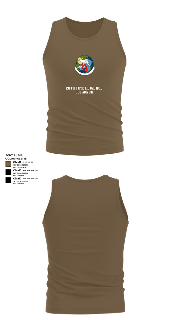 Tank Top, 20th Intelligence Squadron, Air Force, Teamtime, Team time, sublimation, custom sports apparel, team uniforms, spirit wear, spiritwear, sports uniforms, custom shirts, team store, custom team store, fundraiser sports, apparel fundraiser