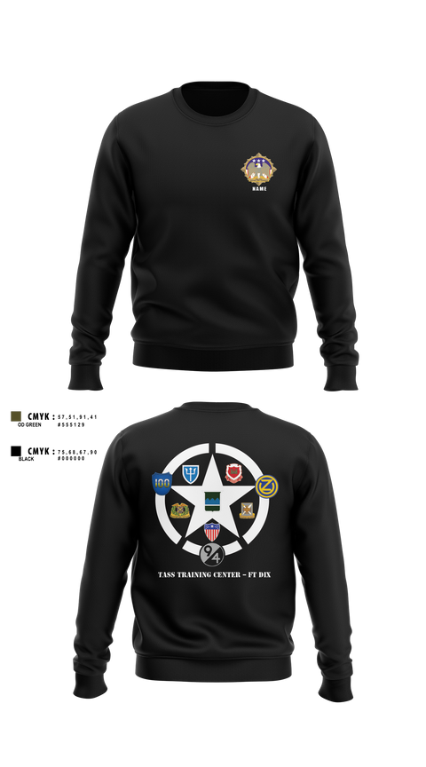 Crew Neck Sweatshirt, 80th TC, TTC-Dix, Army, Teamtime, Team time, sublimation, custom sports apparel, team uniforms, spirit wear, spiritwear, sports uniforms, custom shirts, team store, custom team store, fundraiser sports, apparel fundraiser