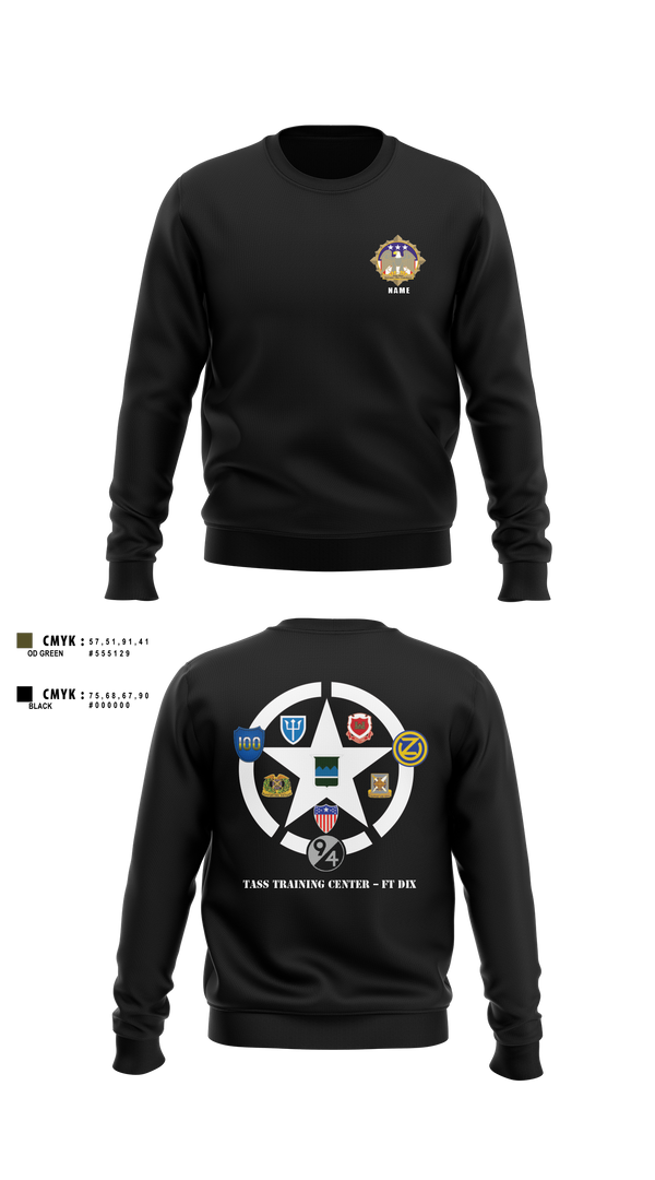Crew Neck Sweatshirt, 80th TC, TTC-Dix, Army, Teamtime, Team time, sublimation, custom sports apparel, team uniforms, spirit wear, spiritwear, sports uniforms, custom shirts, team store, custom team store, fundraiser sports, apparel fundraiser