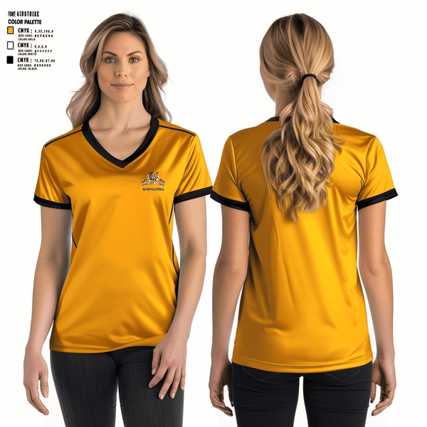 Women's Short Sleeve Vneck Shirt, Haven High School Volleyball, Women's Volleyball, Teamtime, Team time, sublimation, custom sports apparel, team uniforms, spirit wear, spiritwear, sports uniforms, custom shirts, team store, custom team store, fundraiser sports, apparel fundraiser