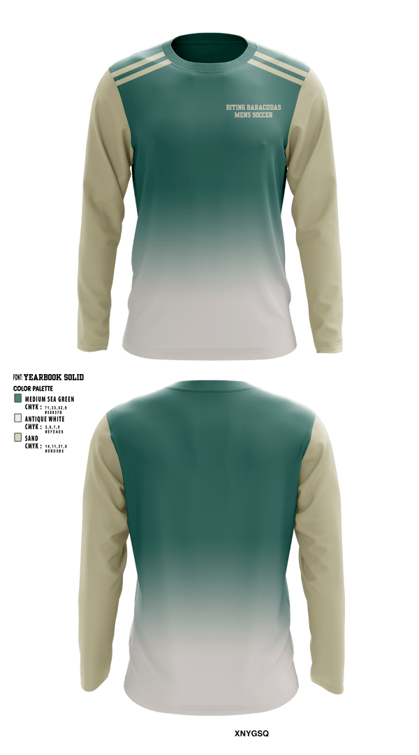 Long Sleeve Performance Shirt, Biting Baracudas, Men's Soccer, Teamtime, Team time, sublimation, custom sports apparel, team uniforms, spirit wear, spiritwear, sports uniforms, custom shirts, team store, custom team store, fundraiser sports, apparel fundraiser