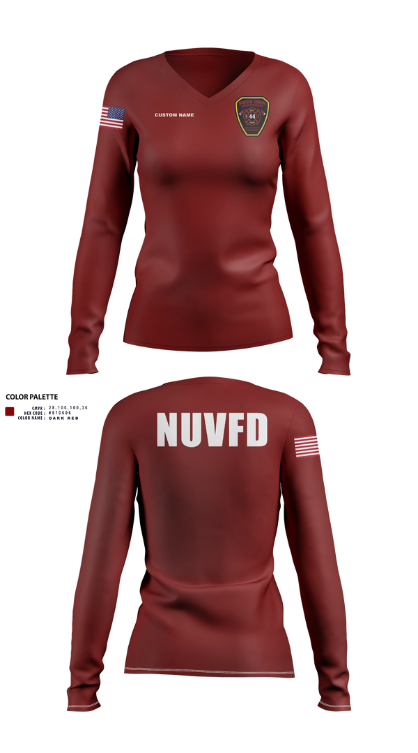 North Union TWP VFD Women's Long Sleeve V-neck Shirt - 40