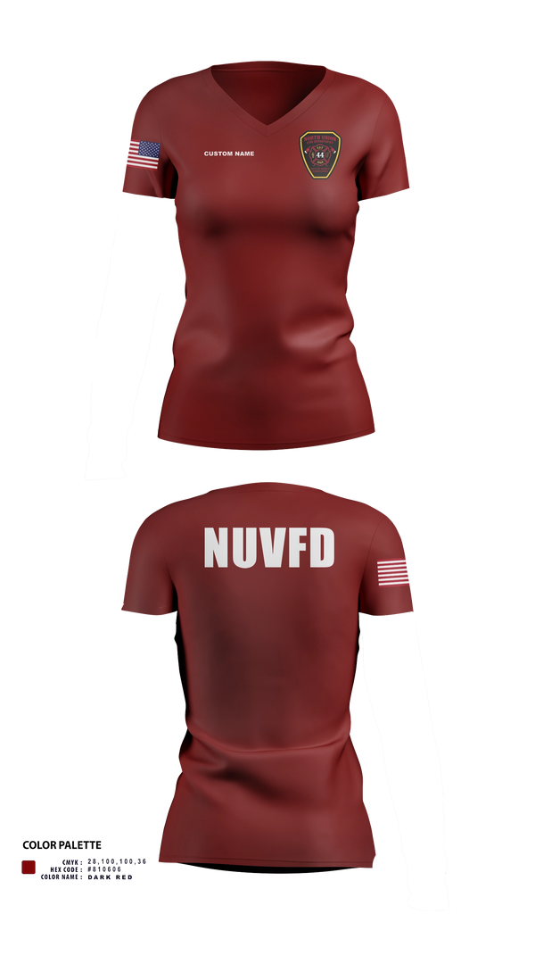 North Union TWP VFD Women's Short Sleeve V-neck Shirt - 40