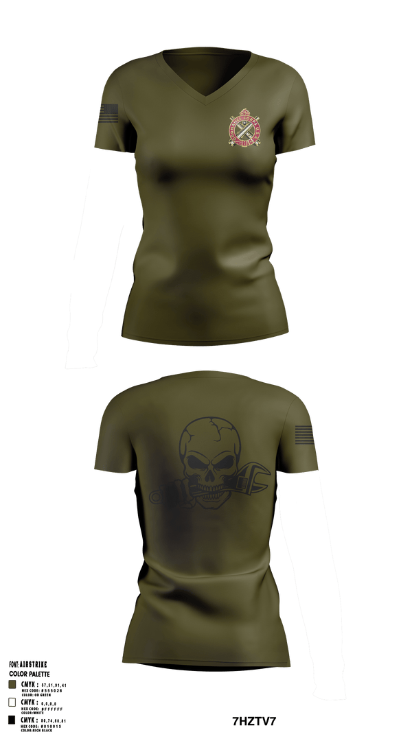 Women's Short Sleeve Vneck Shirt, 829 EVCC, National Guard, Teamtime, Team time, sublimation, custom sports apparel, team uniforms, spirit wear, spiritwear, sports uniforms, custom shirts, team store, custom team store, fundraiser sports, apparel fundraiser