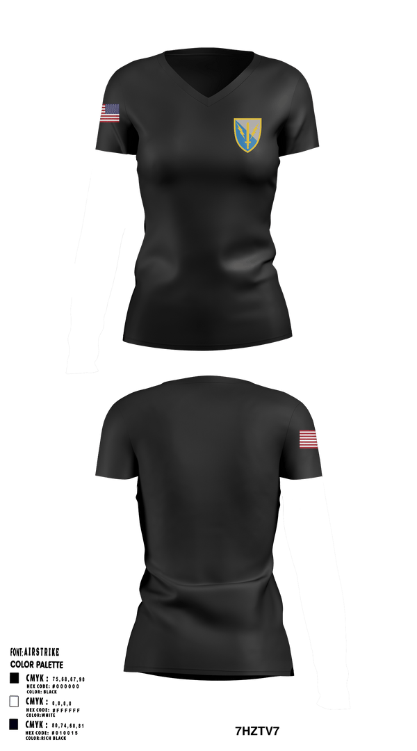 Women's Short Sleeve Vneck Shirt, HHC, 201ST E-MIB, Army, Teamtime, Team time, sublimation, custom sports apparel, team uniforms, spirit wear, spiritwear, sports uniforms, custom shirts, team store, custom team store, fundraiser sports, apparel fundraiser