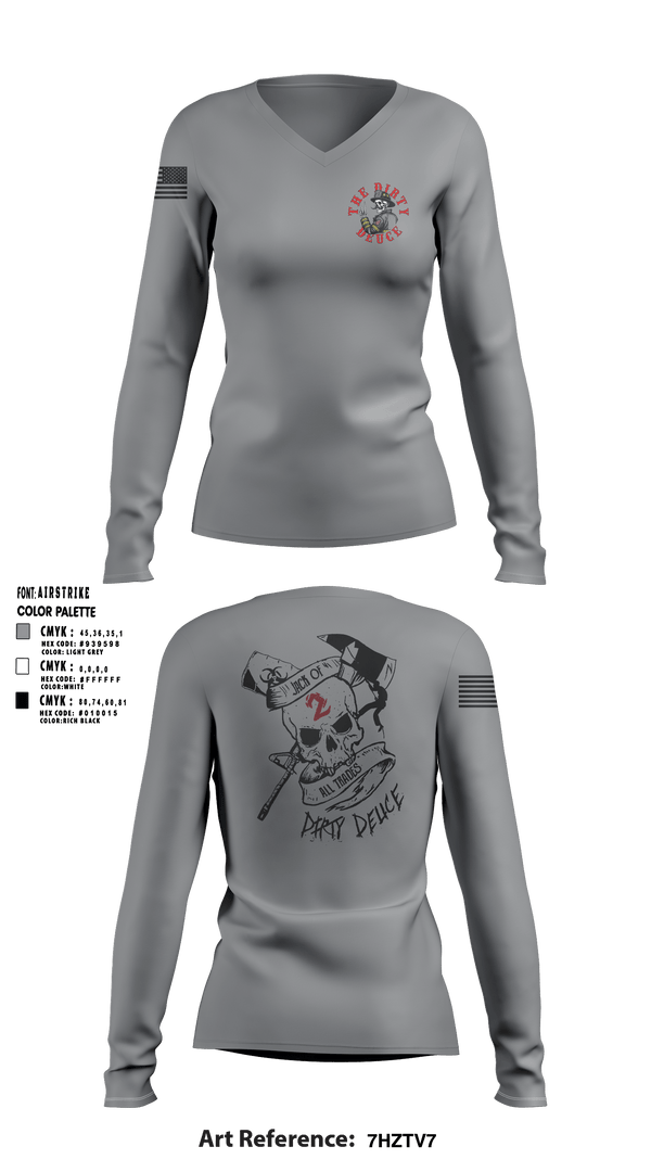 Women's Long Sleeve Vneck Shirt, 386th ECES/CEF, Fire Department, Teamtime, Team time, sublimation, custom sports apparel, team uniforms, spirit wear, spiritwear, sports uniforms, custom shirts, team store, custom team store, fundraiser sports, apparel fundraiser