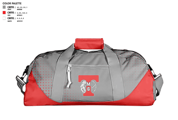 Duffle Bag, TMG Lions, Men's Basketball, Teamtime, Team time, sublimation, custom sports apparel, team uniforms, spirit wear, spiritwear, sports uniforms, custom shirts, team store, custom team store, fundraiser sports, apparel fundraiser