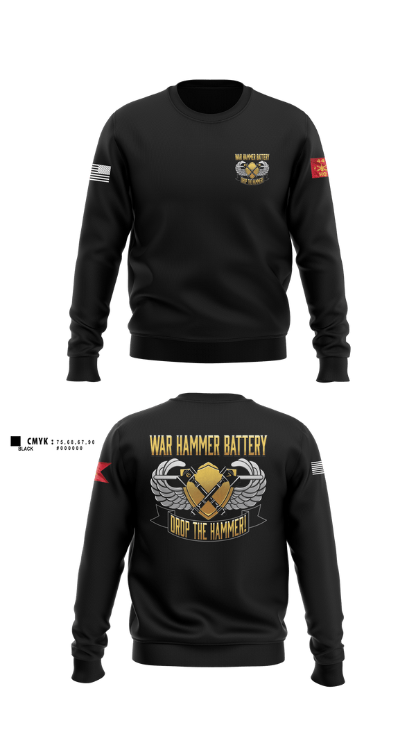 Crew Neck Sweatshirt, HHB 2-44 ADAR, Army, Teamtime, Team time, sublimation, custom sports apparel, team uniforms, spirit wear, spiritwear, sports uniforms, custom shirts, team store, custom team store, fundraiser sports, apparel fundraiser
