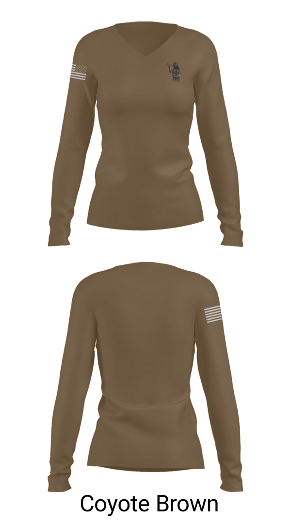 Women's Long Sleeve Vneck Shirt, CRT 1, Army, Teamtime, Team time, sublimation, custom sports apparel, team uniforms, spirit wear, spiritwear, sports uniforms, custom shirts, team store, custom team store, fundraiser sports, apparel fundraiser