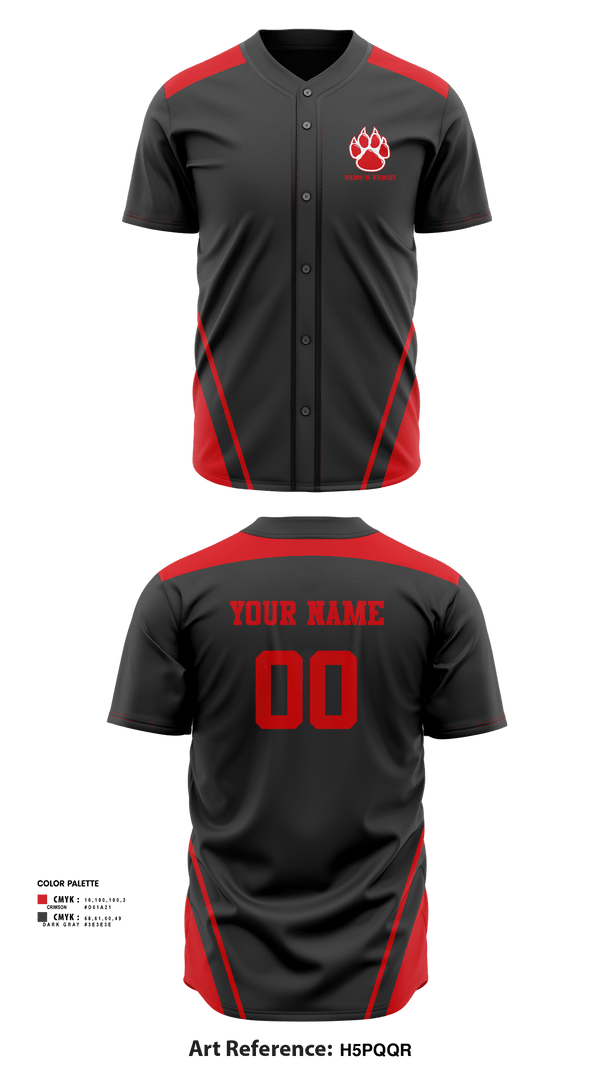 Full Button Baseball Jersey, Wilson/EC Wildcats, Baseball, Teamtime, Team time, sublimation, custom sports apparel, team uniforms, spirit wear, spiritwear, sports uniforms, custom shirts, team store, custom team store, fundraiser sports, apparel fundraiser