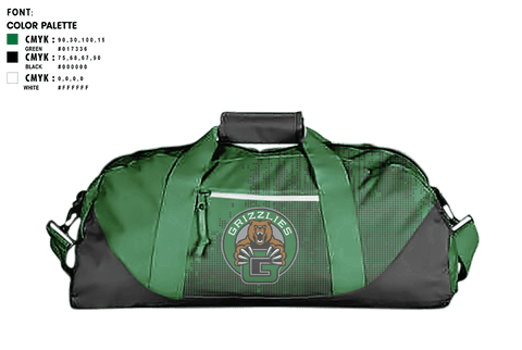 Duffle Bag, Grizzlies, Women's Soccer, Teamtime, Team time, sublimation, custom sports apparel, team uniforms, spirit wear, spiritwear, sports uniforms, custom shirts, team store, custom team store, fundraiser sports, apparel fundraiser