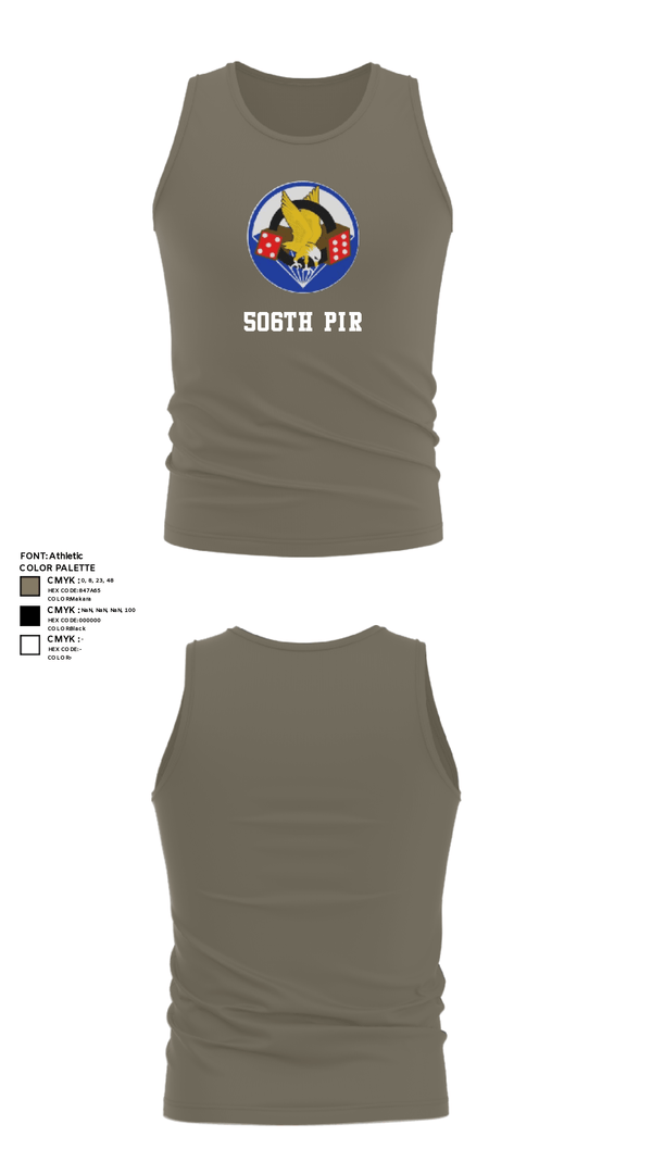 Tank Top, 506th PIR, Army, Teamtime, Team time, sublimation, custom sports apparel, team uniforms, spirit wear, spiritwear, sports uniforms, custom shirts, team store, custom team store, fundraiser sports, apparel fundraiser