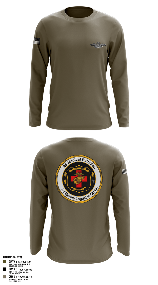 Long Sleeve Performance Shirt, 2D MED BN, 2FSSG, 2MARFORLANT, Navy, Teamtime, Team time, sublimation, custom sports apparel, team uniforms, spirit wear, spiritwear, sports uniforms, custom shirts, team store, custom team store, fundraiser sports, apparel fundraiser