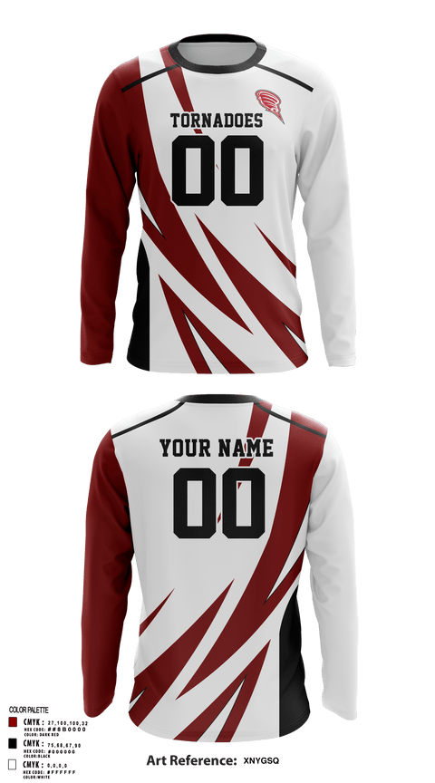 Long Sleeve Performance Shirt, Tornadoes, Men's Volleyball, Teamtime, Team time, sublimation, custom sports apparel, team uniforms, spirit wear, spiritwear, sports uniforms, custom shirts, team store, custom team store, fundraiser sports, apparel fundraiser