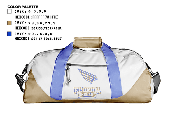 Duffle Bag, FLORIDA BEREANS, Football, Teamtime, Team time, sublimation, custom sports apparel, team uniforms, spirit wear, spiritwear, sports uniforms, custom shirts, team store, custom team store, fundraiser sports, apparel fundraiser