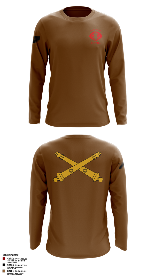 Long Sleeve Performance Shirt, Charlie Battery, 1-119th FA, , Teamtime, Team time, sublimation, custom sports apparel, team uniforms, spirit wear, spiritwear, sports uniforms, custom shirts, team store, custom team store, fundraiser sports, apparel fundraiser