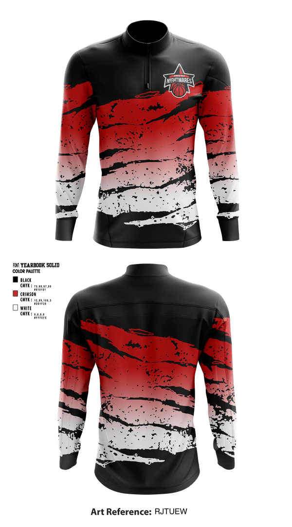 Quarter Zip Jacket, Springfield nightmares, Men's Basketball, Teamtime, Team time, sublimation, custom sports apparel, team uniforms, spirit wear, spiritwear, sports uniforms, custom shirts, team store, custom team store, fundraiser sports, apparel fundraiser
