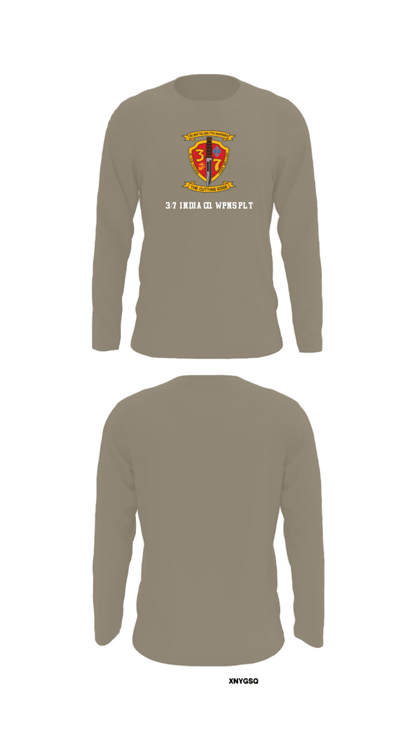 Long Sleeve Performance Shirt, 3/7 India Co. Wpns Plt, Marines, Teamtime, Team time, sublimation, custom sports apparel, team uniforms, spirit wear, spiritwear, sports uniforms, custom shirts, team store, custom team store, fundraiser sports, apparel fundraiser