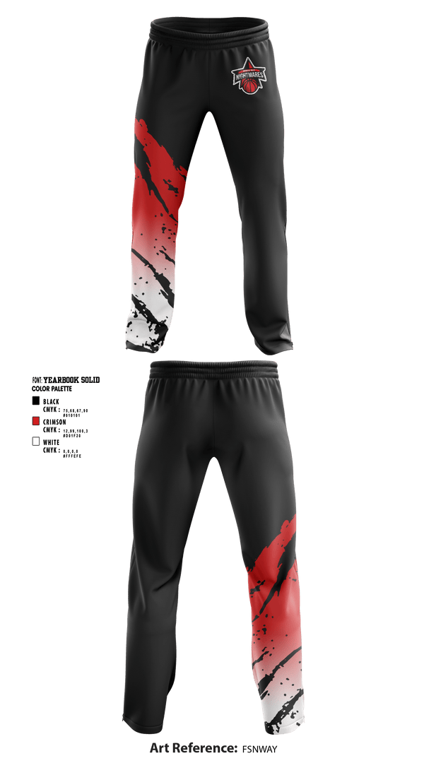 Sweatpants, Springfield nightmares, Men's Basketball, Teamtime, Team time, sublimation, custom sports apparel, team uniforms, spirit wear, spiritwear, sports uniforms, custom shirts, team store, custom team store, fundraiser sports, apparel fundraiser