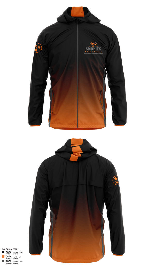 Windbreaker, Smokies, Football, Teamtime, Team time, sublimation, custom sports apparel, team uniforms, spirit wear, spiritwear, sports uniforms, custom shirts, team store, custom team store, fundraiser sports, apparel fundraiser