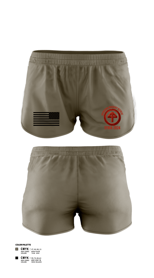 Women's Shorts, HHC 1-114 Infantry Brigade, , Teamtime, Team time, sublimation, custom sports apparel, team uniforms, spirit wear, spiritwear, sports uniforms, custom shirts, team store, custom team store, fundraiser sports, apparel fundraiser