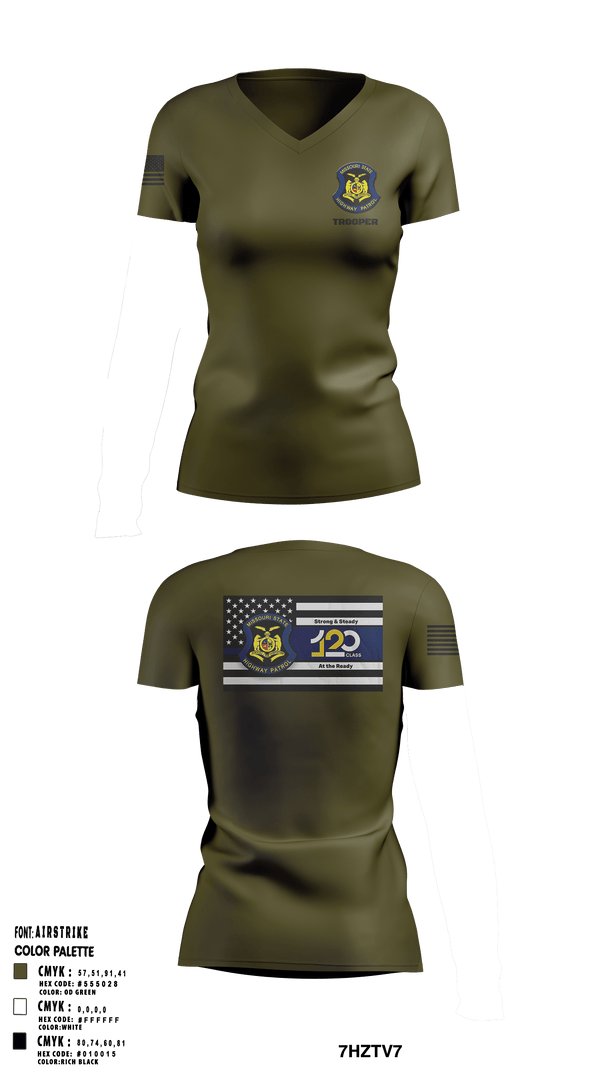 Women's Short Sleeve Vneck Shirt, MSHP Class 120, Police, Teamtime, Team time, sublimation, custom sports apparel, team uniforms, spirit wear, spiritwear, sports uniforms, custom shirts, team store, custom team store, fundraiser sports, apparel fundraiser