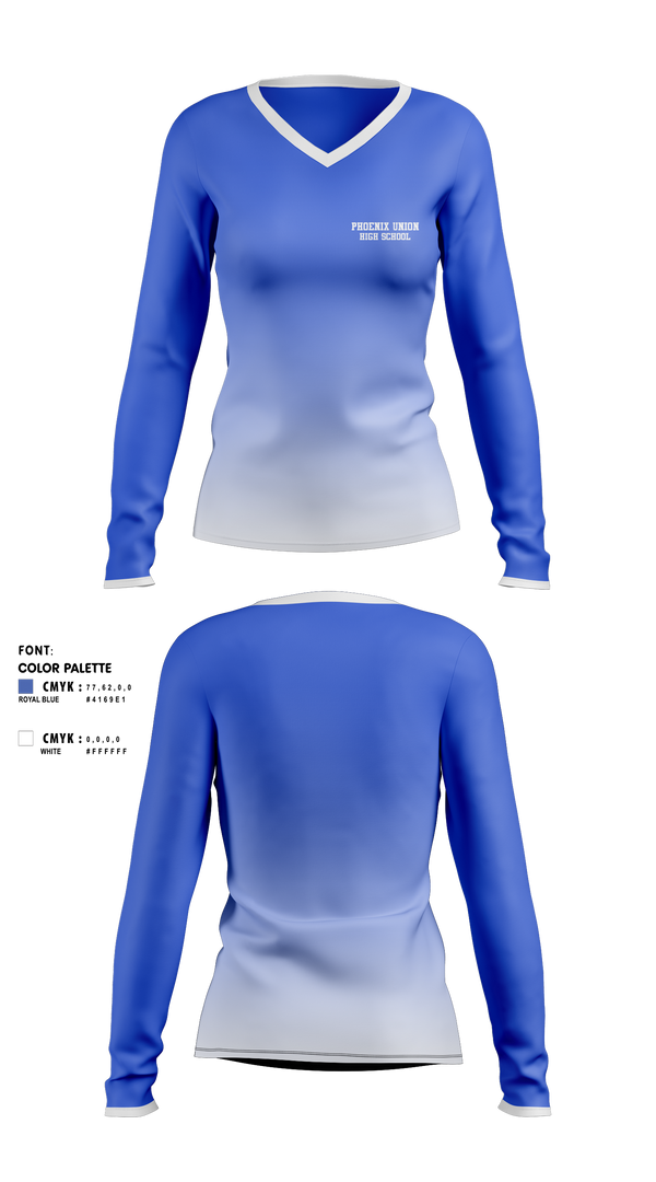 Women's Long Sleeve Vneck Shirt, Phoenix Union High School District Classified Employees Association, Cycling, Teamtime, Team time, sublimation, custom sports apparel, team uniforms, spirit wear, spiritwear, sports uniforms, custom shirts, team store, custom team store, fundraiser sports, apparel fundraiser