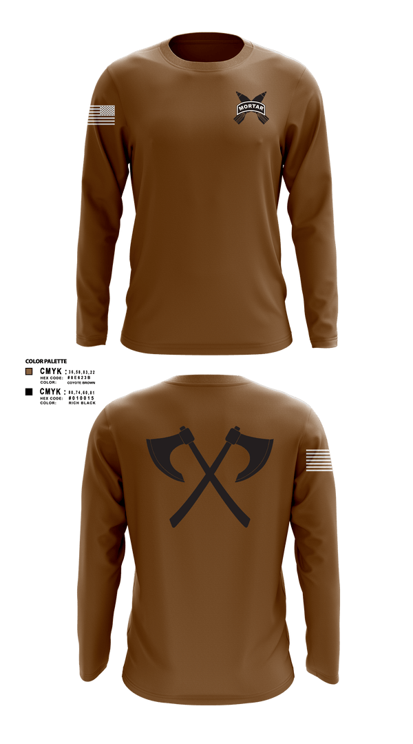 Long Sleeve Performance Shirt, Mortars, Army, Teamtime, Team time, sublimation, custom sports apparel, team uniforms, spirit wear, spiritwear, sports uniforms, custom shirts, team store, custom team store, fundraiser sports, apparel fundraiser