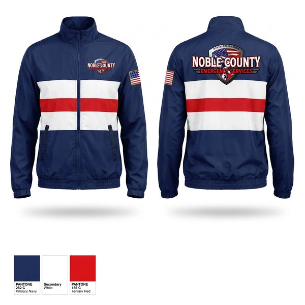 Windbreaker, Noble County Emergency Services, EMS/EMT, Teamtime, Team time, sublimation, custom sports apparel, team uniforms, spirit wear, spiritwear, sports uniforms, custom shirts, team store, custom team store, fundraiser sports, apparel fundraiser