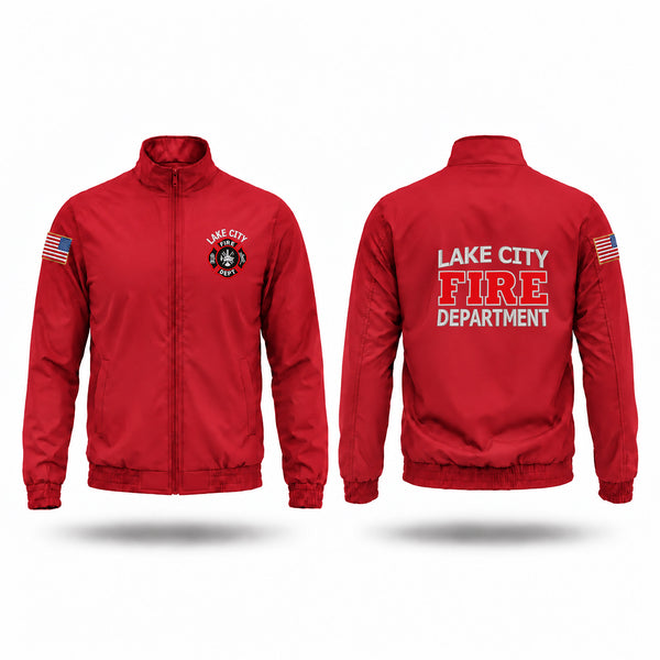 Windbreaker, Lake City Fire Department, Fire Department, Teamtime, Team time, sublimation, custom sports apparel, team uniforms, spirit wear, spiritwear, sports uniforms, custom shirts, team store, custom team store, fundraiser sports, apparel fundraiser