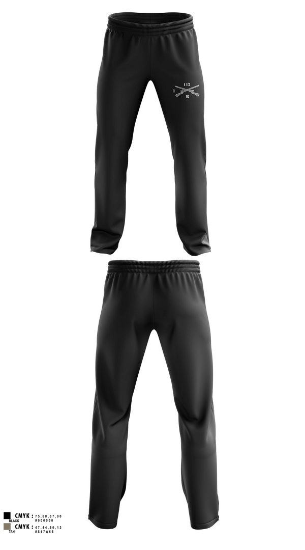 Sweatpants, Blacksheep Company, 1-112th Infantry, Army, Teamtime, Team time, sublimation, custom sports apparel, team uniforms, spirit wear, spiritwear, sports uniforms, custom shirts, team store, custom team store, fundraiser sports, apparel fundraiser