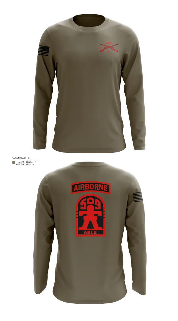 Long Sleeve Performance Shirt, 3-509th Parachute Infantry BN Able Nation, , Teamtime, Team time, sublimation, custom sports apparel, team uniforms, spirit wear, spiritwear, sports uniforms, custom shirts, team store, custom team store, fundraiser sports, apparel fundraiser