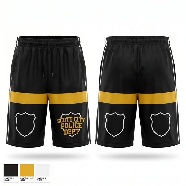 Athletic Shorts With Pockets, SCOTT CITY POLICE DEPT., Police, Teamtime, Team time, sublimation, custom sports apparel, team uniforms, spirit wear, spiritwear, sports uniforms, custom shirts, team store, custom team store, fundraiser sports, apparel fundraiser