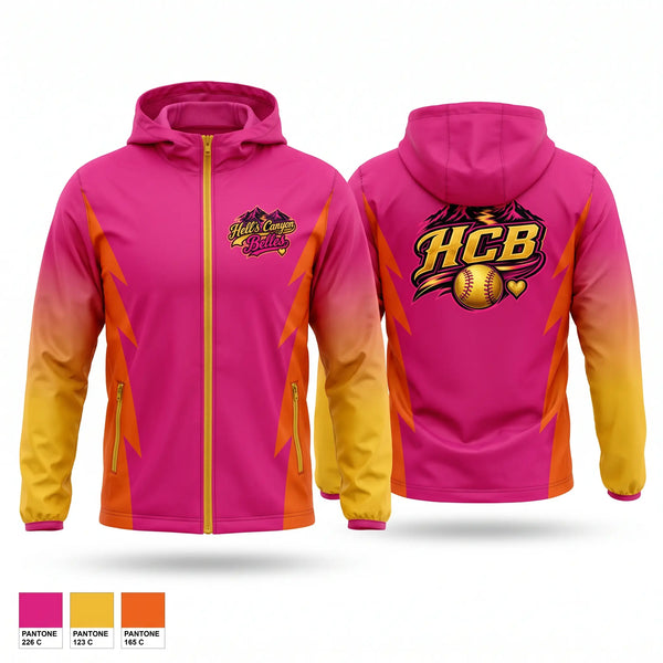Windbreaker, Hells Canyon Belles, Softball, Teamtime, Team time, sublimation, custom sports apparel, team uniforms, spirit wear, spiritwear, sports uniforms, custom shirts, team store, custom team store, fundraiser sports, apparel fundraiser