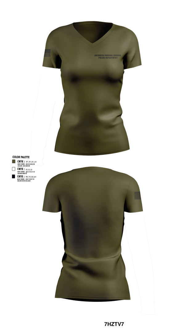 Womens Short Sleeve Vneck Shirt, Aberdeen Proving Ground Police Department, Police, Teamtime, Team time, sublimation, custom sports apparel, team uniforms, spirit wear, spiritwear, sports uniforms, custom shirts, team store, custom team store, fundraiser sports, apparel fundraiser