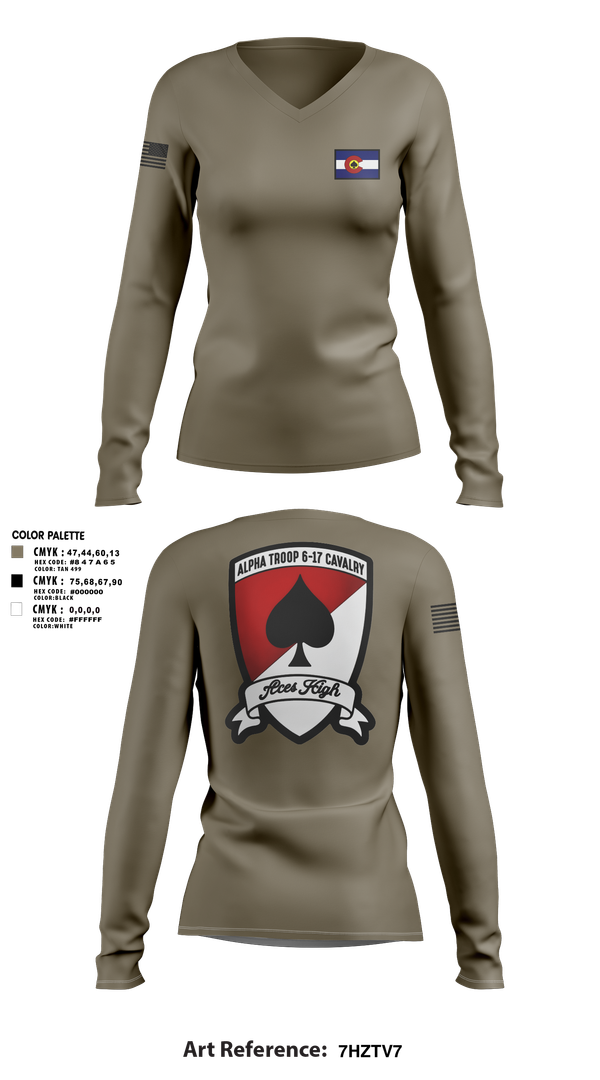 Womens Long Sleeve Vneck Shirt, A-TRP 6-17 ACS, , Teamtime, Team time, sublimation, custom sports apparel, team uniforms, spirit wear, spiritwear, sports uniforms, custom shirts, team store, custom team store, fundraiser sports, apparel fundraiser