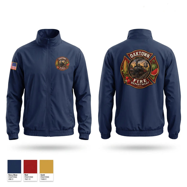 Windbreaker, Oaktown Fire, Fire Department, Teamtime, Team time, sublimation, custom sports apparel, team uniforms, spirit wear, spiritwear, sports uniforms, custom shirts, team store, custom team store, fundraiser sports, apparel fundraiser
