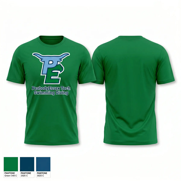 Short Sleeve Performance Shirt, Peabody Veterans Memorial High School Swimming, Swimming, Teamtime, Team time, sublimation, custom sports apparel, team uniforms, spirit wear, spiritwear, sports uniforms, custom shirts, team store, custom team store, fundraiser sports, apparel fundraiser