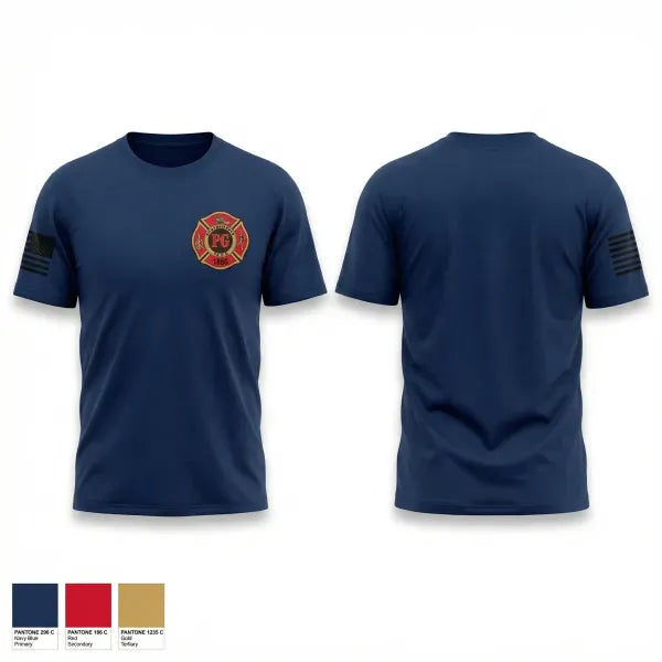 Old School Cotton Feel Shirt, Pleasant Grove VFD, Fire Department, Teamtime, Team time, sublimation, custom sports apparel, team uniforms, spirit wear, spiritwear, sports uniforms, custom shirts, team store, custom team store, fundraiser sports, apparel fundraiser