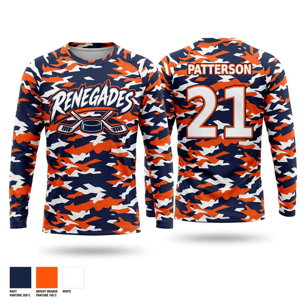 Long Sleeve Performance Shirt, Renegades, Ice Hockey, Teamtime, Team time, sublimation, custom sports apparel, team uniforms, spirit wear, spiritwear, sports uniforms, custom shirts, team store, custom team store, fundraiser sports, apparel fundraiser