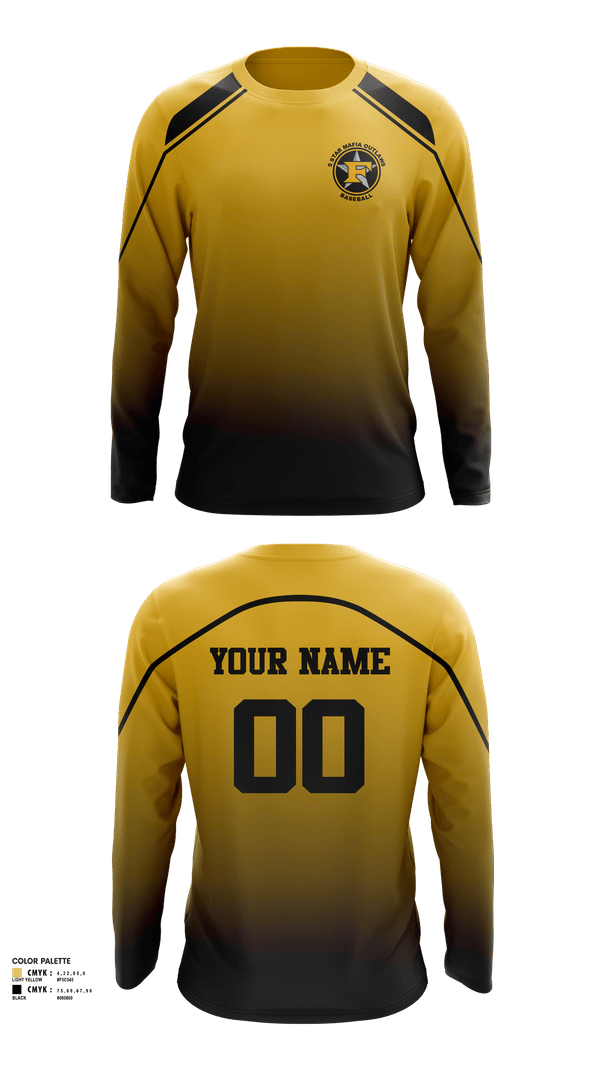 Long Sleeve Performance Shirt, 5 Star Mafia Outlaws, Baseball, Teamtime, Team time, sublimation, custom sports apparel, team uniforms, spirit wear, spiritwear, sports uniforms, custom shirts, team store, custom team store, fundraiser sports, apparel fundraiser